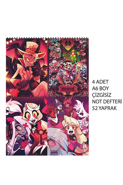 nihonwosekai Hazbin Hotel Anime A6 Size Notebook Set Unlined 52 Sheets