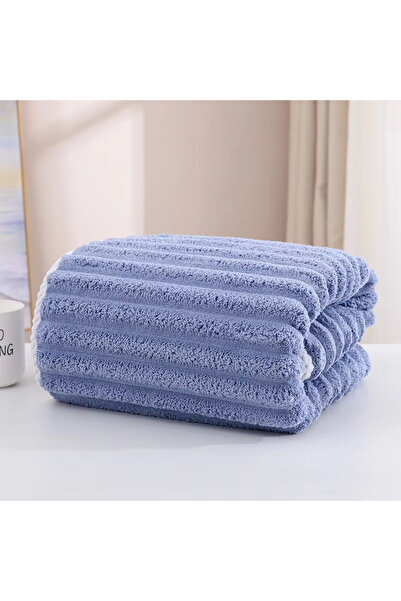 Choice 70x140cm blue Coral fleece towel, large bath towel, thickened face towel, household quick drying, ab