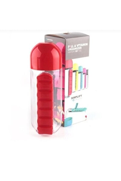 Hermoni Red Colored Medicine Boxed Flask Water Bottle 600ml