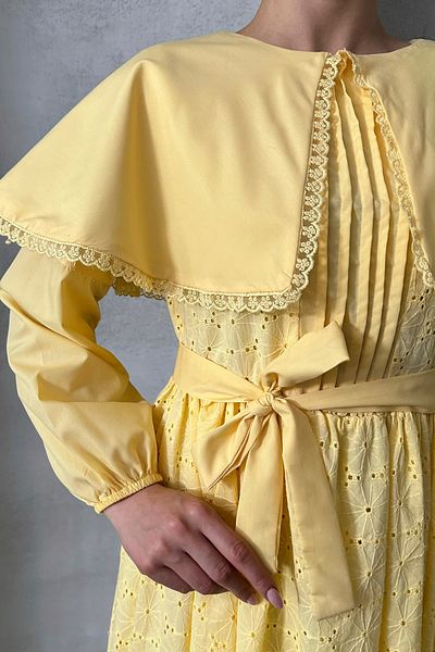 ASEDE Imported Special Design Cloak Collar Lined with Belt 100% Cotton Fisto Dress Suitable for Testture