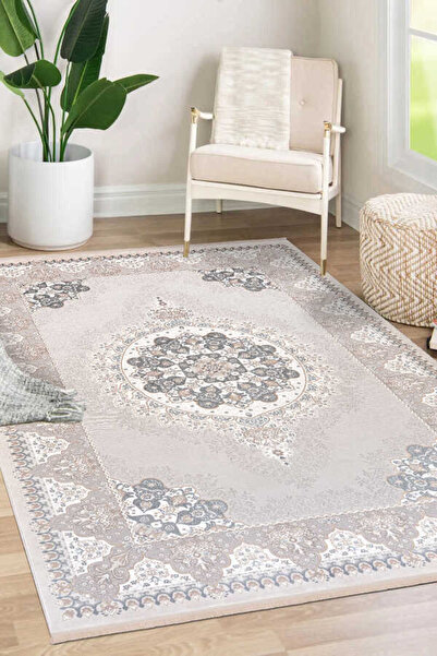 PUKA Rosso Bej Gri Halı Yumuşak Oturma Odası Salon Çocuk Odası Mutfak Halısı ...