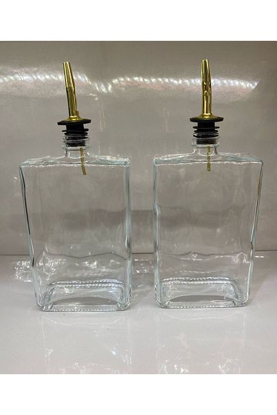 Babe home Oil Bottle Glass Double Gold Lid 500Ml*500Ml