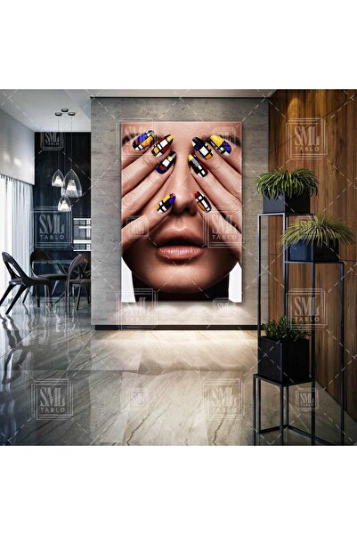 SML TABLO Nail Art Sanat Eseri Tırnak Süsü Tırnak Tasarım Stüdyosu Dikey Kanv...