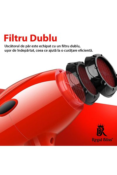 Regal Bliss Regal Bliss® professional dryer, ionic, ceramic, 1500W, 2 speeds, concentrator included, Red