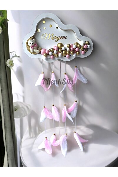 7Renk Ayıcıklı İsimli Bubble Renkli Toplu Ledli Bulut Bebek Kapı Süsü,Kız-Erkek Bebek Kapı Panosu