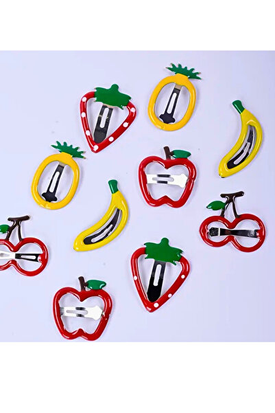 Nisankids Girl's Colorful Fruity Snap Buckle Set (10 Pieces)
