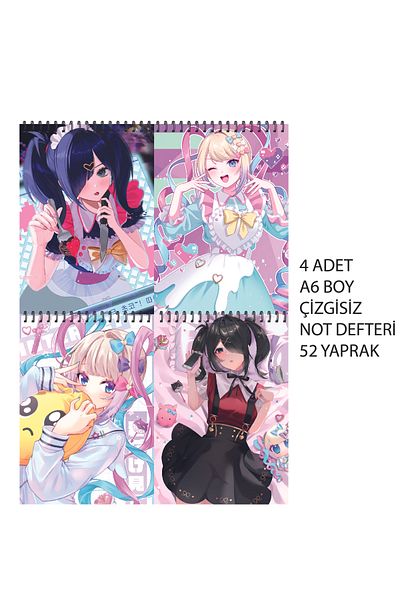 nihonwosekai Needy Girl Overdose Anime A6 Boy Notebook Set Unlined 52 Sheets