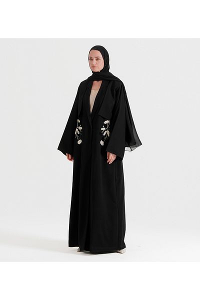Rosette Abaya Black Flora Jacket
