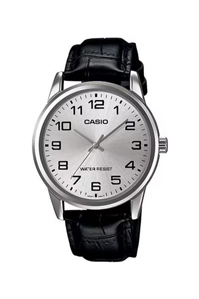 Casio ساعة يد رجالية بقرص معدني باللون الأسود