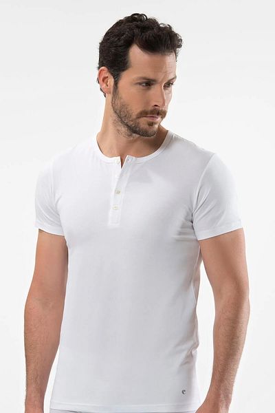 Cacharel 4 Pieces Men's Buttoned Short Sleeve 95% Cotton 5% Elastane T-Shirt