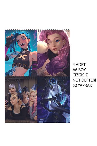 nihonwosekai Arcane Jinx Lol Anime A6 Size Notebook Set Unlined 52 Sheets