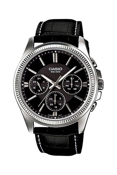 Casio Case Metalic Cord Black Color Men's Wristwatch