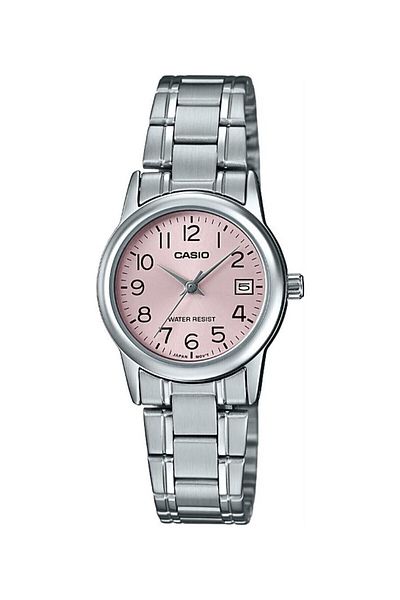 Casio Pink Dial Women's Wristwatch with Metallic Color