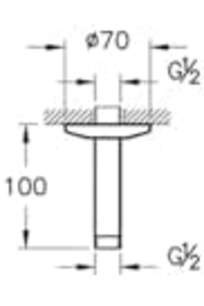 CALRADİA A45649 Ceiling Shower Elbow, Chrome