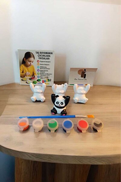 Can Tasarım Evi Panda 3lü Not Tutucu Taş Boyama Seti Anne ve Çocuk Etkinliği ...