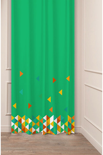 GREENDECOR Flowers Leaf Striped Bohemian Patterned Special Design Digital Printed (Single Wing) Modern Stylish Background Curtain