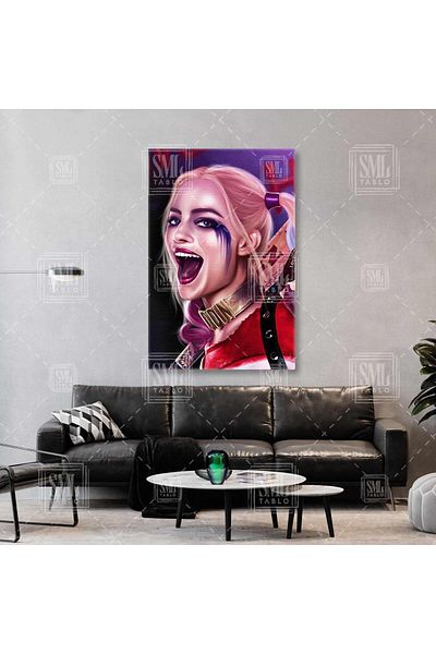 SML TABLO Harley Quinn Joker Lover Margot Robbie Dc Universe Pictură pătrată pe pânză