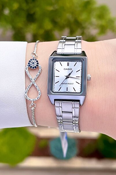 Casio Kadranı ve Kordonu Metalik Renk 24 Ay Garantili Kadın Kol Saati