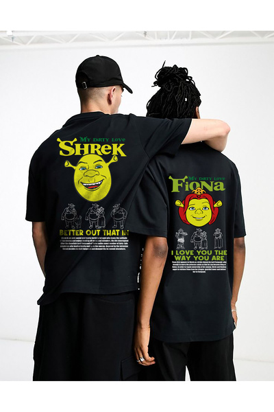 darkopia تيشيرت كبير الحجم للجنسين بتصميم شريك وفيونا بتصميم خاص مطبوع عليه ع...