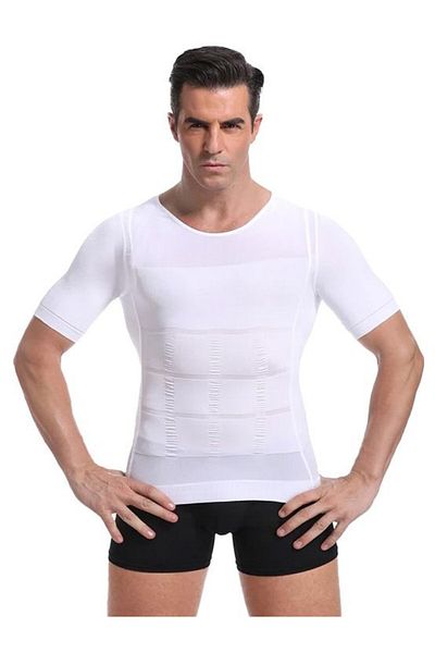 Por Favor 1 Size Reducer Half Sleeve Men's Corset Undershirt
