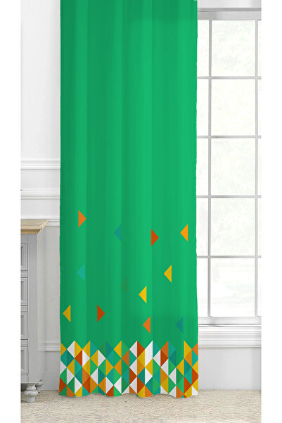 GREENDECOR Flowers Leaf Striped Bohemian Patterned Special Design Digital Printed (Single Wing) Modern Stylish Background Curtain