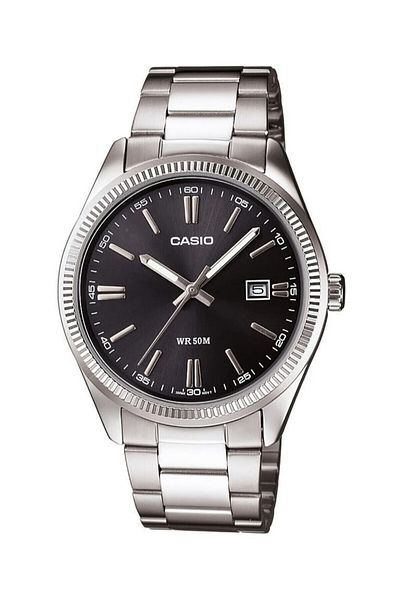 Casio Dial Black Band Metallic Color Men's Wristwatch