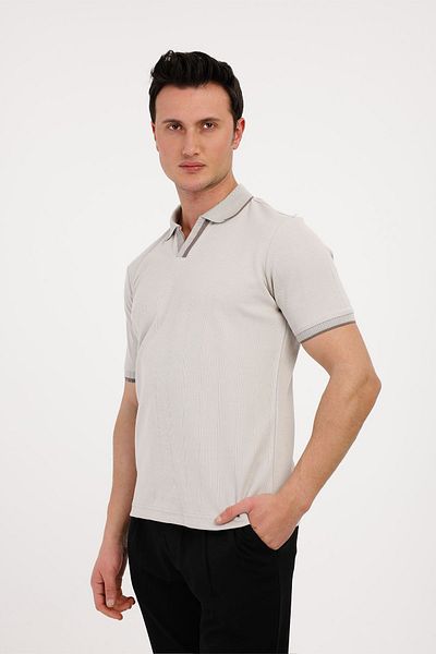 Decas Βαμβακερό μπλουζάκι AUDAX Polo Neck - Μπεζ