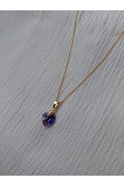 LuArte قلادة حجر الراين المتلألئة على شكل قلب - أنيقة ورومانسية