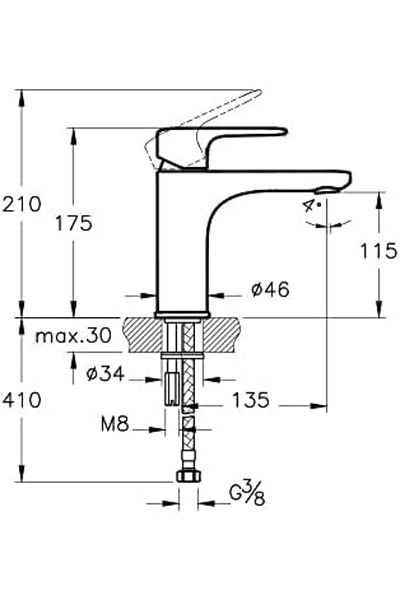 LUXE Root Round A42706 High Basin Mixer, Chrome by Lxshp 1055529