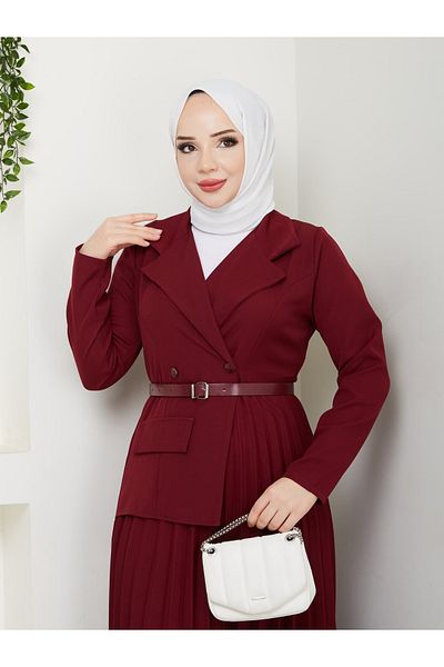 butik hira Jacket Look Dress with Pleated Details
