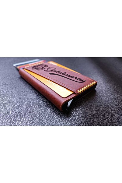 cgderi Kişiye Özel İsim Yazılı Hediyelik Hakiki Deri Kadın Erkek Mekanizmalı Kartlık Galatasaray_