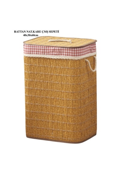 Romans Rattan Katlanabilir Dikdörtgen Çamaşır Sepeti