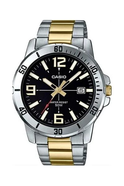 Casio ساعة يد رجالية باللون الذهبي المعدني