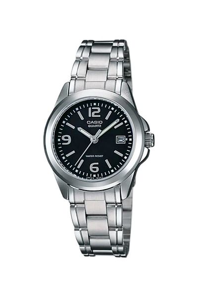 Casio Women's Wristwatch with Black Cord and Metallic Color