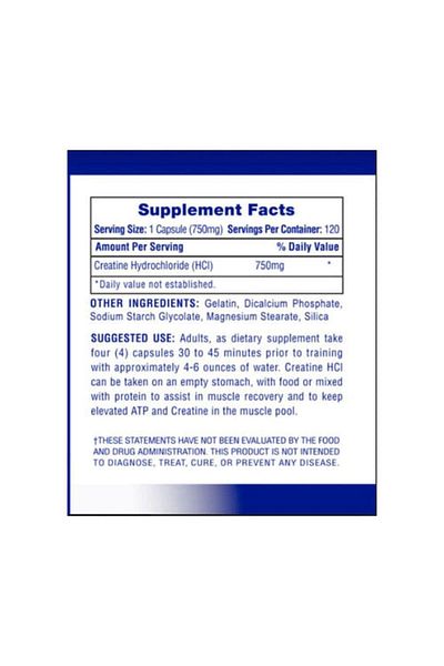HiTech Creatine Hcl 120 Capsules