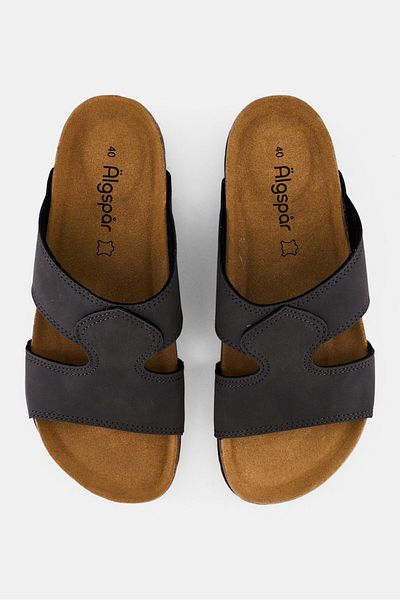 Algspar Men Slip On Cork Sandals, Dark Grey