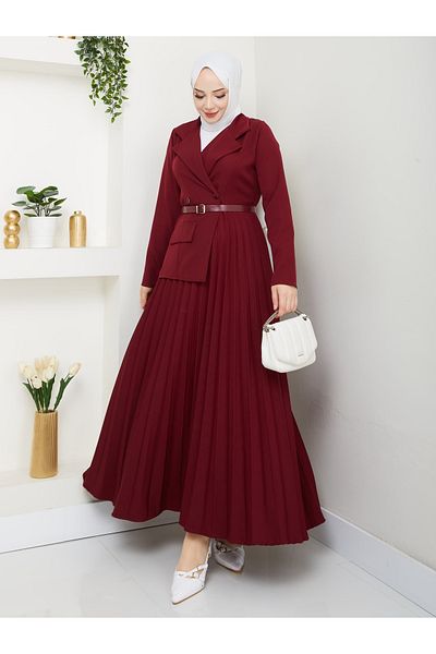 butik hira Jacket Look Dress with Pleated Details