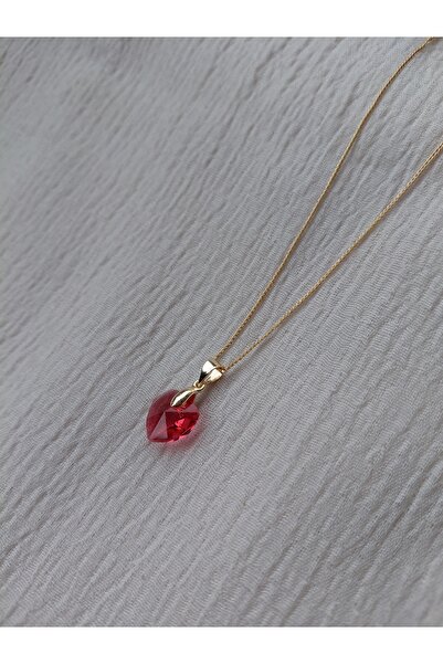 LuArte قلادة حجر الراين المتلألئة على شكل قلب - أنيقة ورومانسية