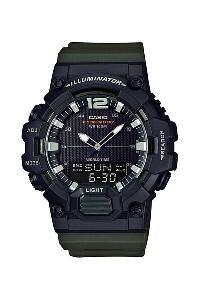 Casio Black Cord Green Color Analog and Digital 2 Year Warranty Men's Wristwatch