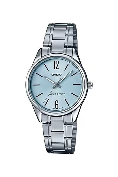 Casio Women's Wristwatch with Blue Dial and Metallic Color 24 Months Warranty