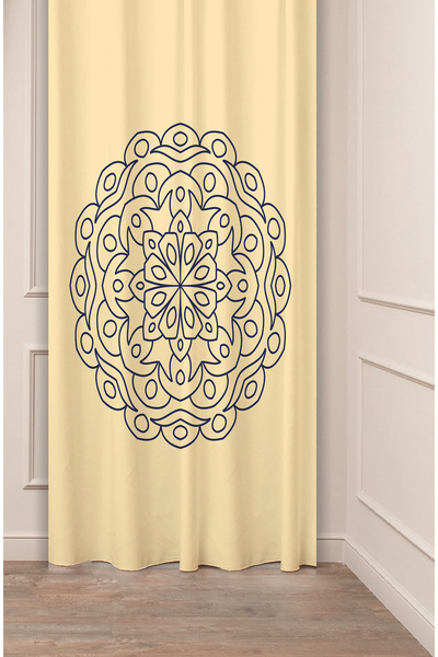 GREENDECOR Flori, frunze, dungi, model boem, design special, digital cu imprimeu (un singur aripă), perdea de fundal modernă și elegantă