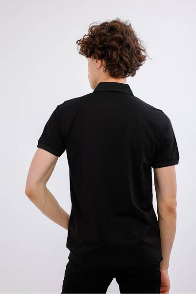 Decas HORIZON Polo Neck Βαμβακερό T-Shirt - Μαύρο