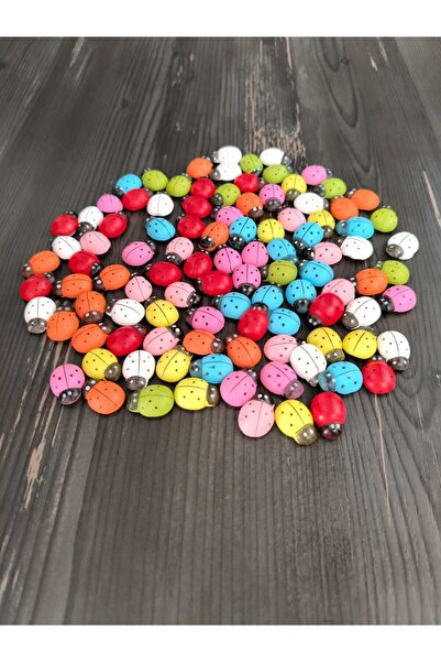 ÇINARASYADAHOME 50li Yapışkanlı Sticker Uğur Böceği Renkli Yapışkanlı Uğur bö...