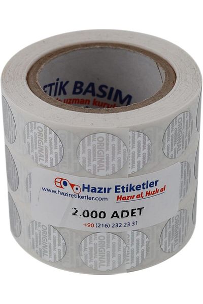 LUXE Labels , Ready Take Fast Take Original Tag Pp Metalized(with Hologram) 15mm Diameter 2000Pcs