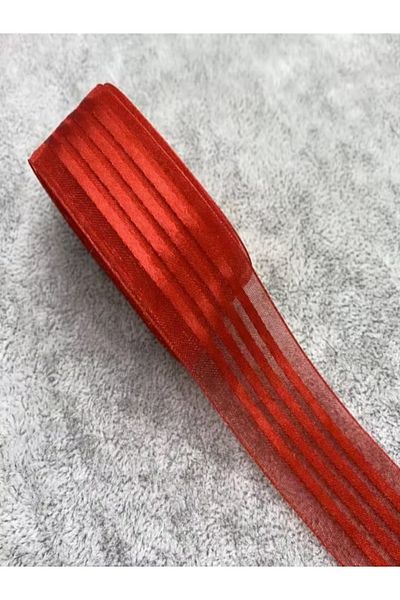 ÇINARASYADAHOME Bundle Decoration Dowry Bridal 5 Meters Striped Organza Ribbon