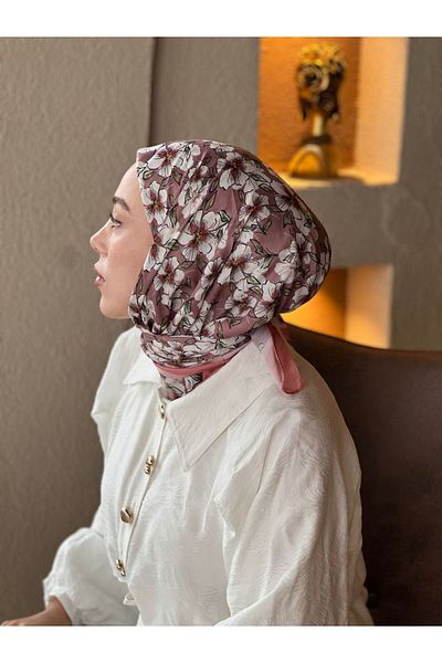 Modakaşmir Freesia Pattern Cotton Scarf