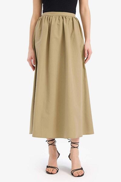 DeFacto New Season A-Line Regular Waist Half Lined Poplin Midi Skirt