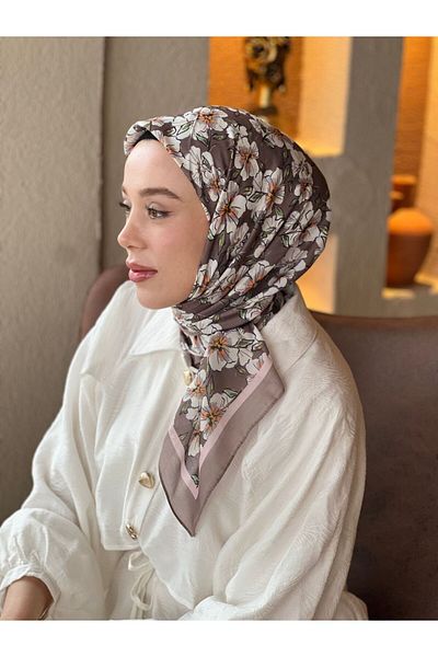 Modakaşmir Freesia Pattern Cotton Scarf
