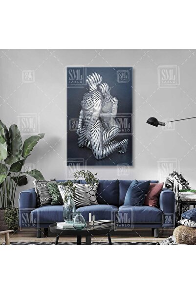 SML TABLO Sarılan Metal Çift Dekoratif Dikey Kanvas Tablo