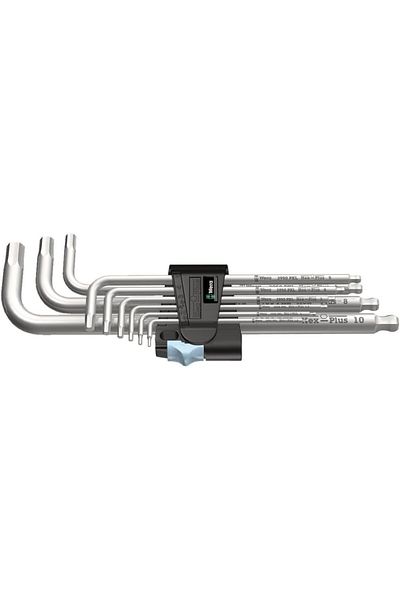 wera متراشوب 05073544001 3950/9 مجموعة مفاتيح سداسية بلس 9 قطع ستانلس L-shopbuyx 1113377